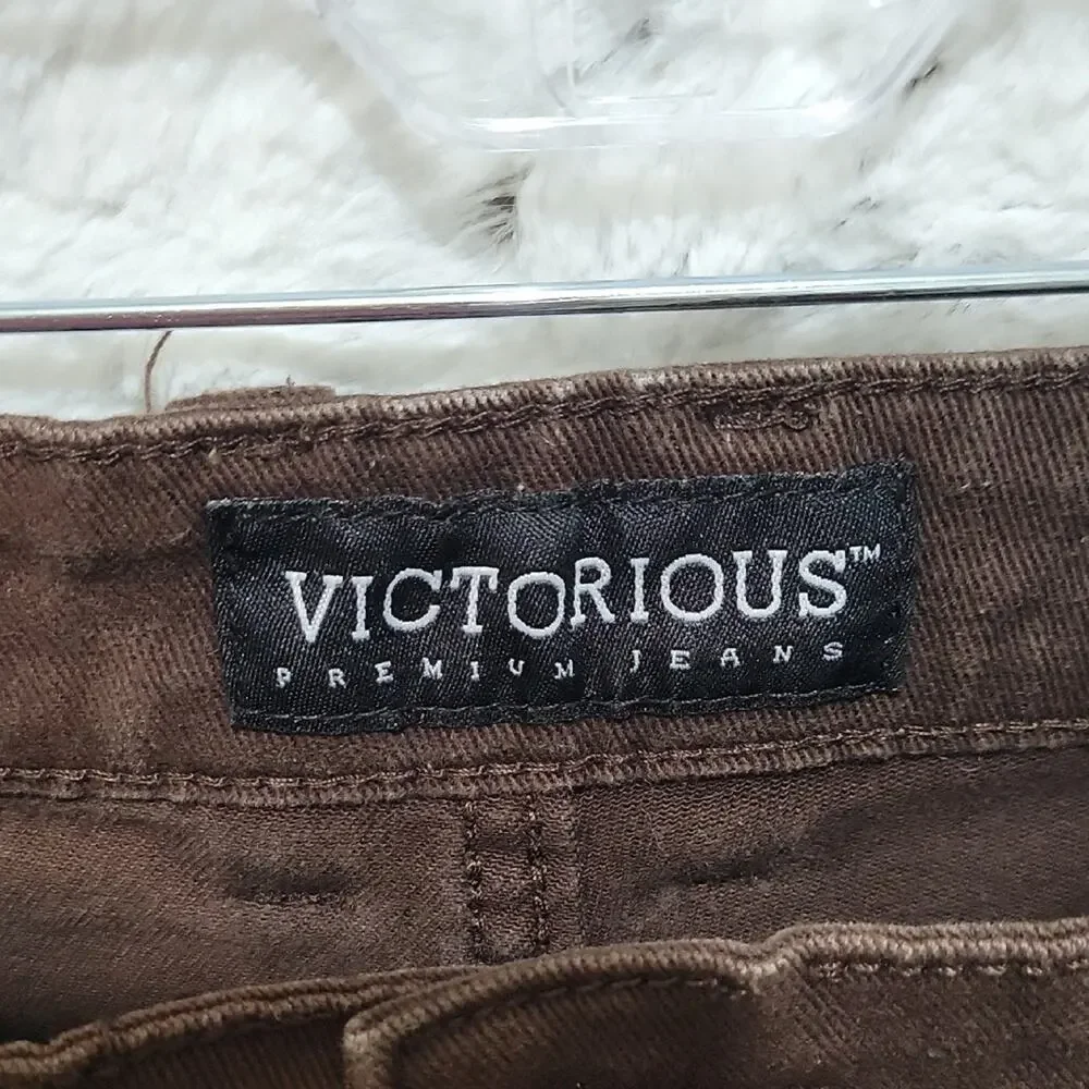Victorious Chocolate Brown Skinny Jeans in Stretch Denim Mens 34x32, Bodycon